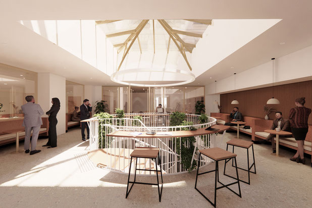 Le jardin d'hiver sous la verrière-rehabilitation-bureaux-Paris