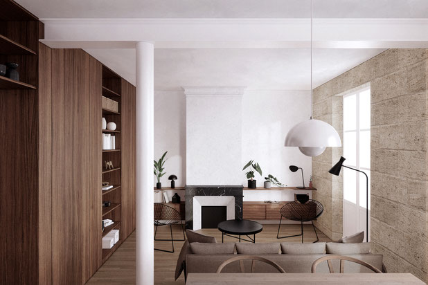 GIONO, séjour.-renovation-appartement-Bordeaux