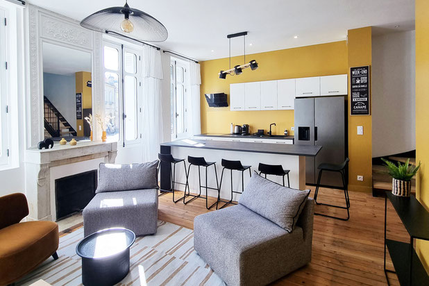Piéce de vie  / bat 1-renovation-immeuble-Bordeaux
