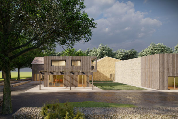 Vue dos au vigne-construction-hotel-Lignan-de-Bordeaux