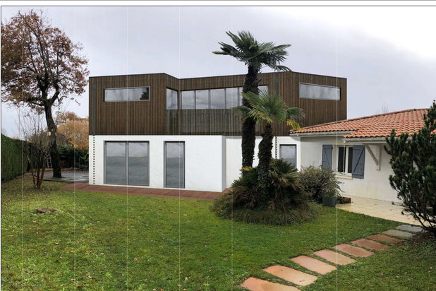 Vue du jardin coté rue-construction-extension-Saint-Aubin-de-Médoc