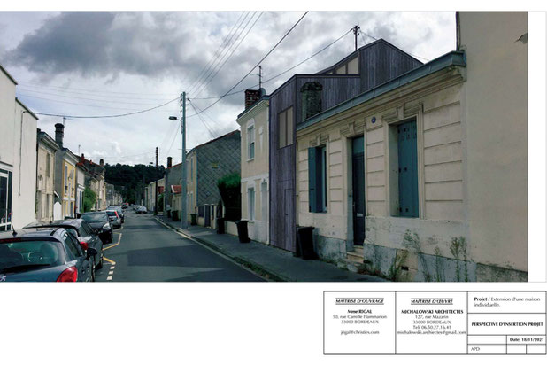 Vue de la rue camille Flammarion-construction-maison-Bordeaux