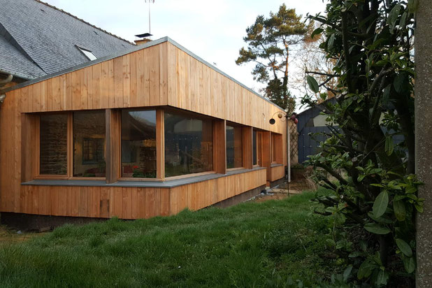 Vue d'angle-agrandissement_extension-maison-Bourgbarré
