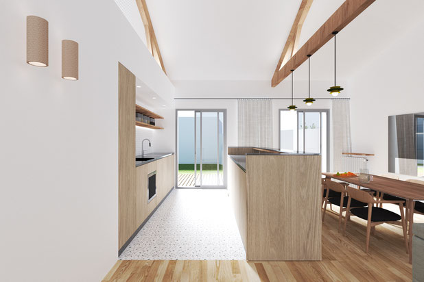 Coin cuisine du Loft-renovation-maison-Cholet