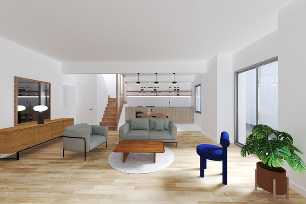 Séjour de la maison-renovation-maison-Cholet