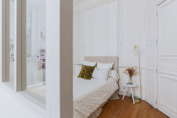 La chambre et sa verrière-renovation-appartement-Bordeaux