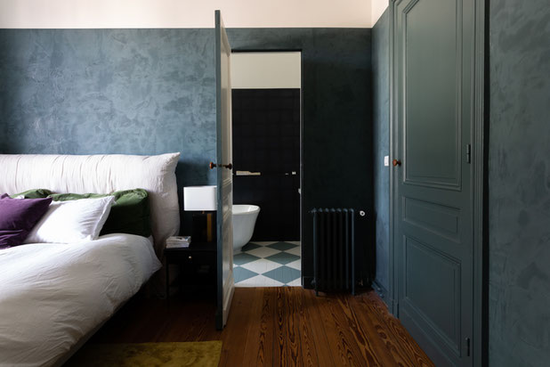 Salle de bain depuis la chambre-renovation-maison-Bordeaux