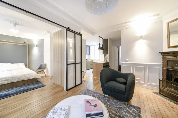 La verrière du salon-renovation-appartement-Paris