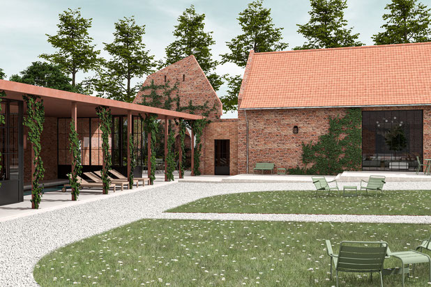 Perspective - Vue de la cour intérieure-renovation-maison-Saint-Omer