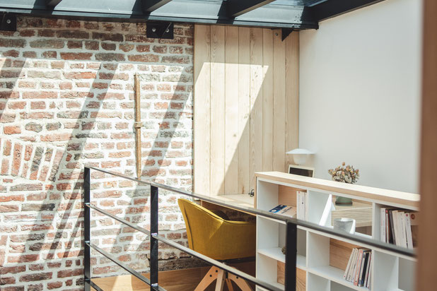 Bureau sur la mezzanine-renovation-maison-Lille