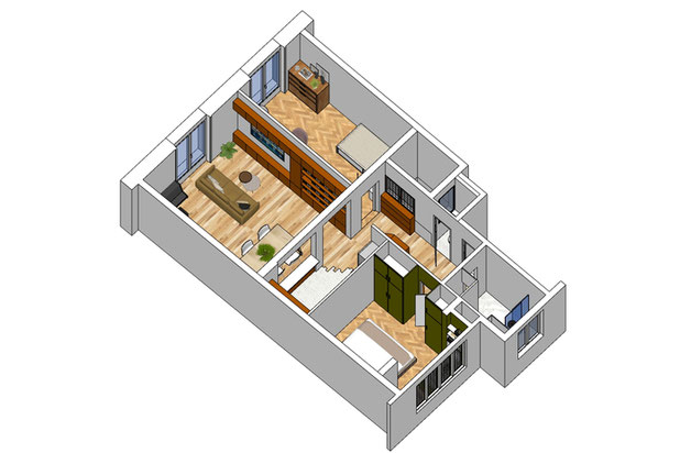 Axonométrie projet-renovation-appartement-Paris