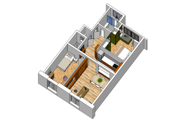 Axonométrie projet-renovation-appartement-Paris