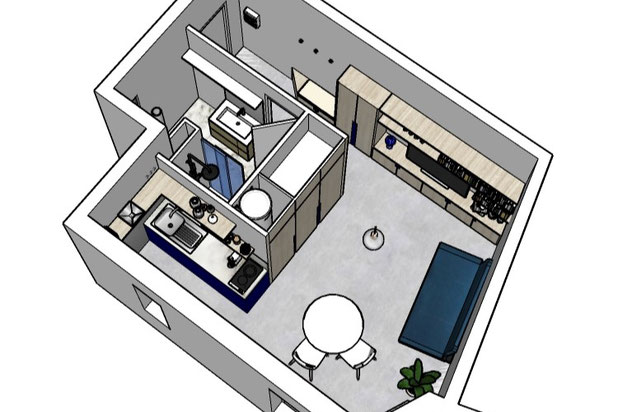 Axonométrie du projet-renovation-appartement-Paris