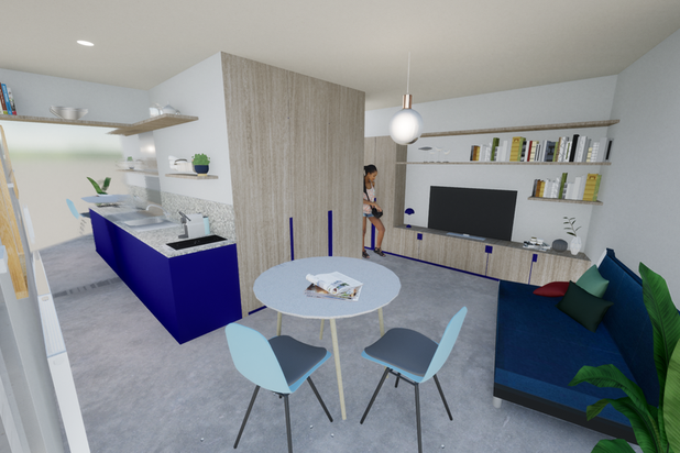 Perspective intérieure du projet-renovation-appartement-Paris
