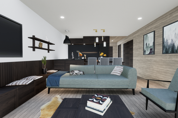 Perspective vue depuis le salon-renovation-appartement-Tignes