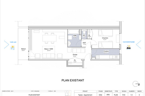 Plan de l'existant-renovation-appartement-Tignes