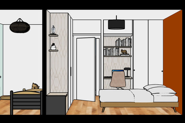 Coupe perspective projet-renovation-appartement-Paris