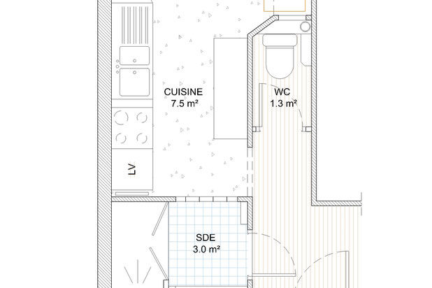 Plan existant-renovation-appartement-Maisons-Alfort