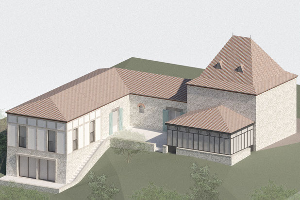 Axonométrie - projet-agrandissement_extension-logement-Eymet
