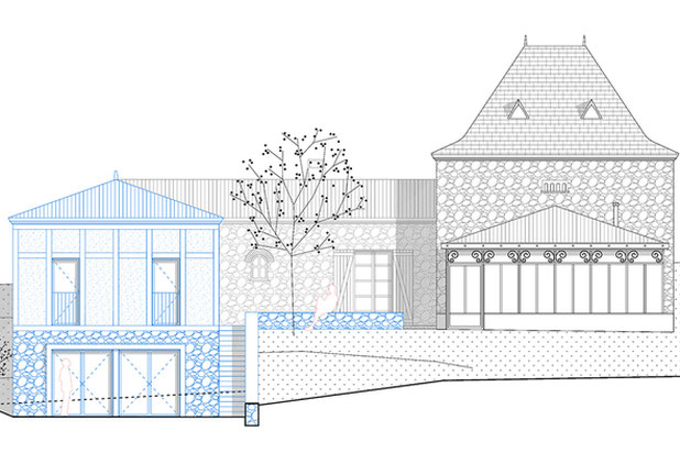 Façade Ouest-agrandissement_extension-logement-Eymet