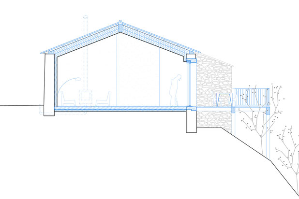 Projet - coupe transversale-rehabilitation-logement-Soumensac