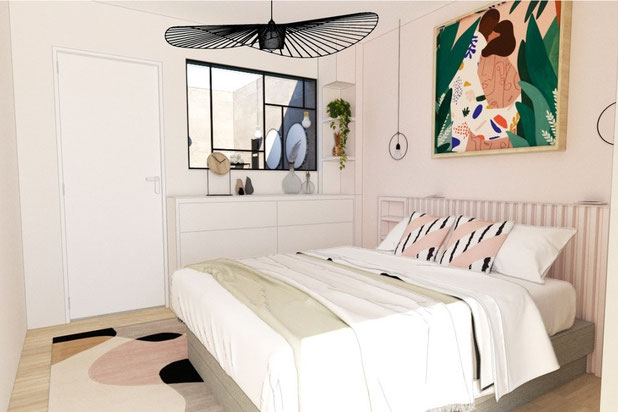 Espace nuit-renovation-appartement-Levallois-Perret