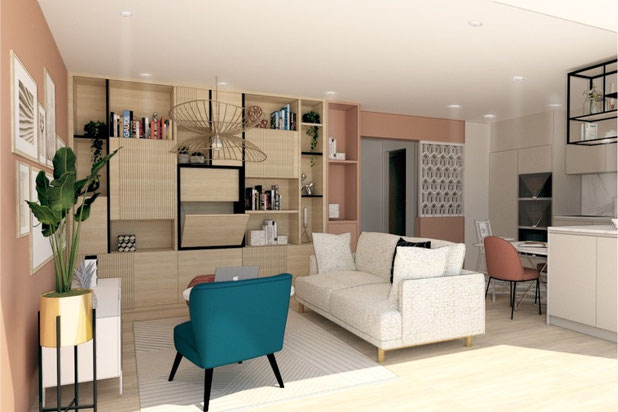 Pièce à vivre-renovation-appartement-Levallois-Perret