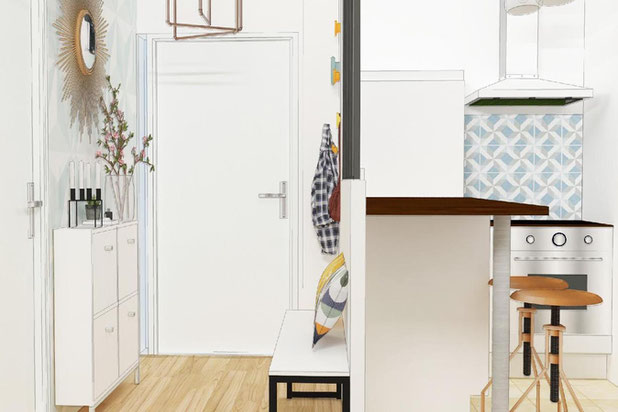 Entrée-amenagement-appartement-Poissy