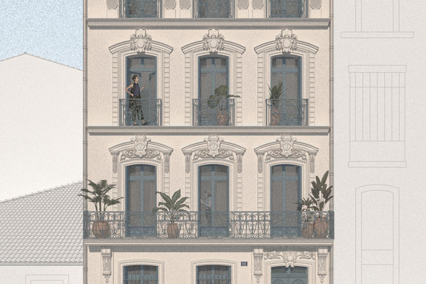 Plateau des poètes-renovation-immeuble-Béziers