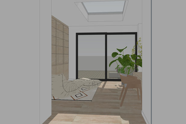 Victor - vue projetée intérieure-rehabilitation-extension-Marly