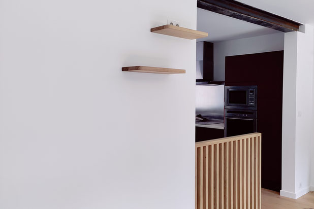 Prévoyants - transition entre séjour et cuisine-renovation-maison-Mons-en-Barœul