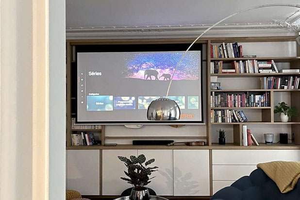 détail bibliothèque réalisée sur mesure-renovation-appartement-Paris