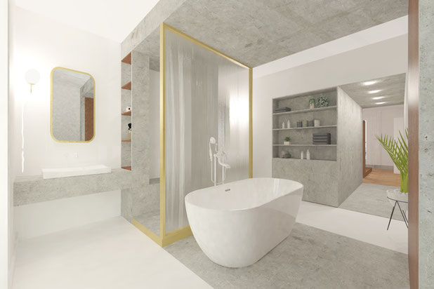 Salle de bain ilôt-renovation-appartement-Paris