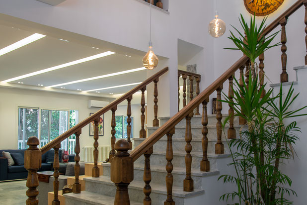 Escalier & Salon principale-renovation-maison-Neuilly-sur-Seine