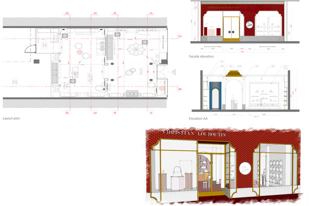 Dessins conception façade-renovation-boutique_local-Dubai