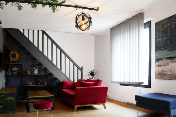 Séjour rénovée et réaménagée-renovation-logement-Herblay