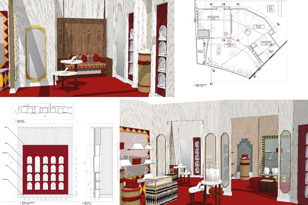 Plans et visuels projet Christian Louboutin-renovation-boutique_local-Tambon Khlong Wan