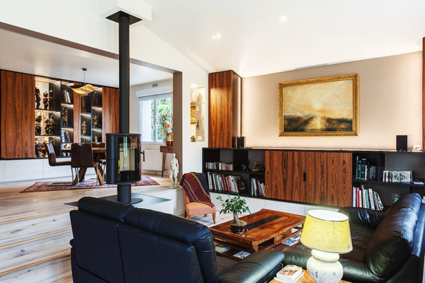 Vue sur double séjour-renovation-maison-Paris