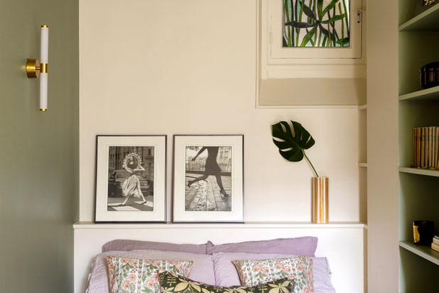 Chambre - alcôve lit-renovation-appartement-Paris