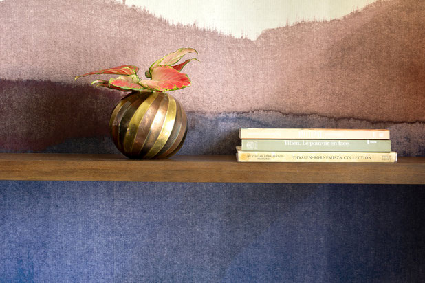 Détail papier peint bureau-renovation-appartement-Paris