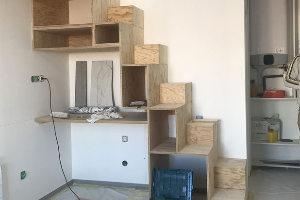 Vue du chantier-surelevation-immeuble-Paris