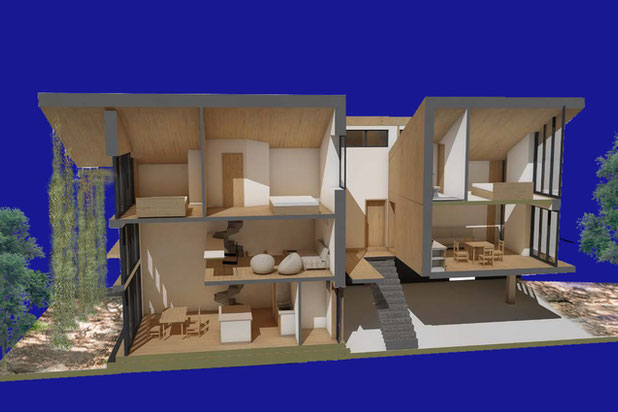 Vue de deux des appartements créés.-surelevation-maison-Champigny-sur-Marne