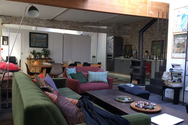 Vue vers la cuisine-rehabilitation-atelier_loft-Paris