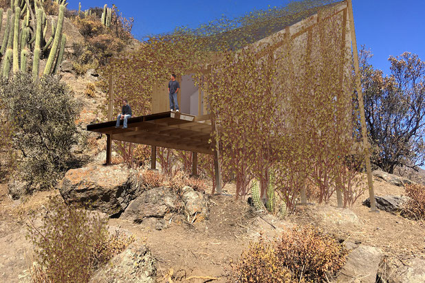 Vue de la cabane-construction-maison-Lo Barnechea
