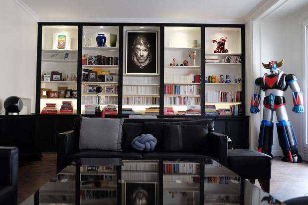 Vue éclairage de la biblioteque-renovation-appartement-Paris