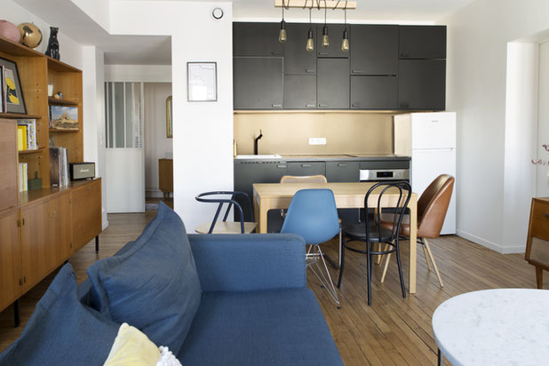séjour | cuisine-renovation-appartement-Bagnolet