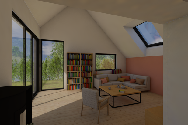 Vue 3D intérieure-agrandissement_extension-maison-Sainte-Honorine-du-Fay