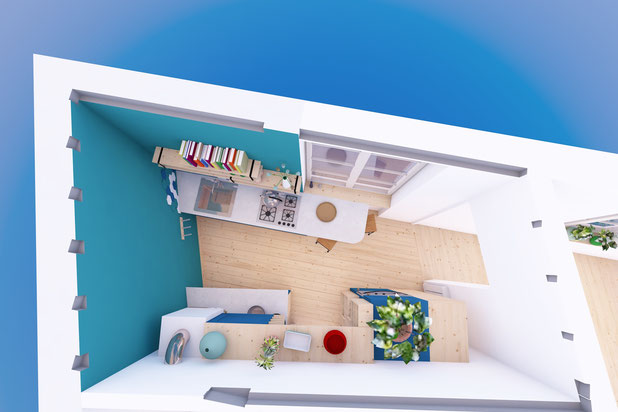 Vue 3D-renovation-appartement-Caen