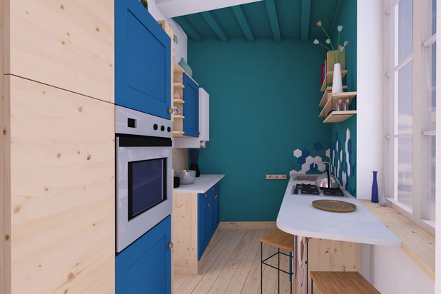 Vue 3D-renovation-appartement-Caen