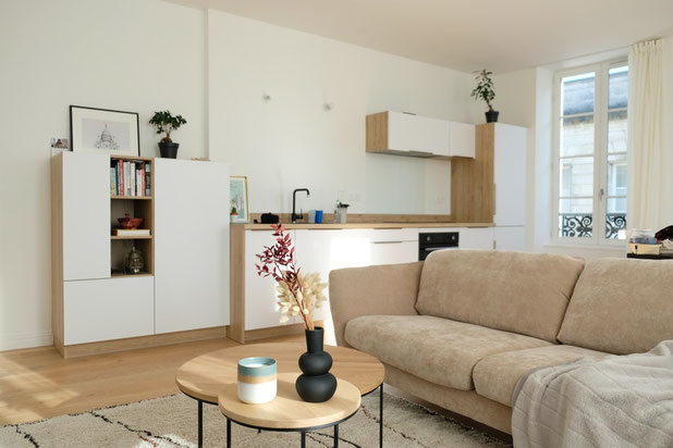 Pièce de vie-renovation-appartement-La Rochelle